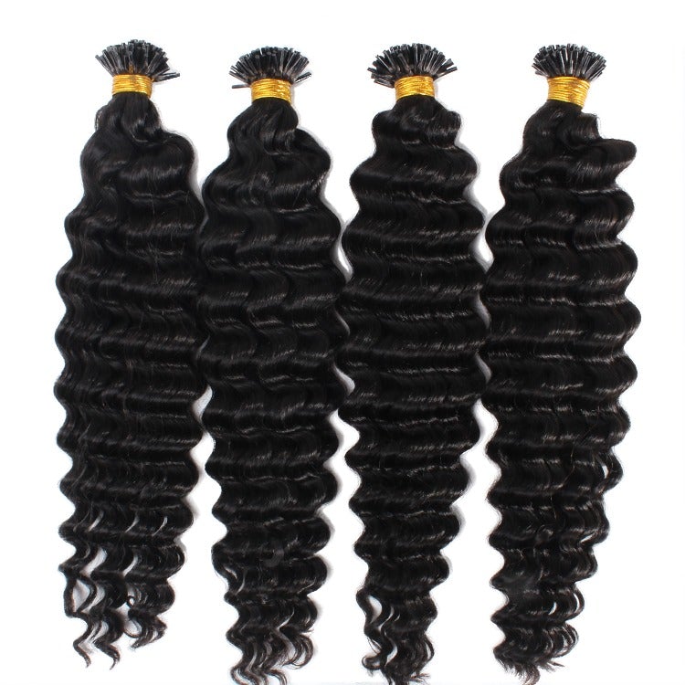 Brazilian Deep Wave Human Hair i Tip Microlinks Bulk Braiding Human Ha